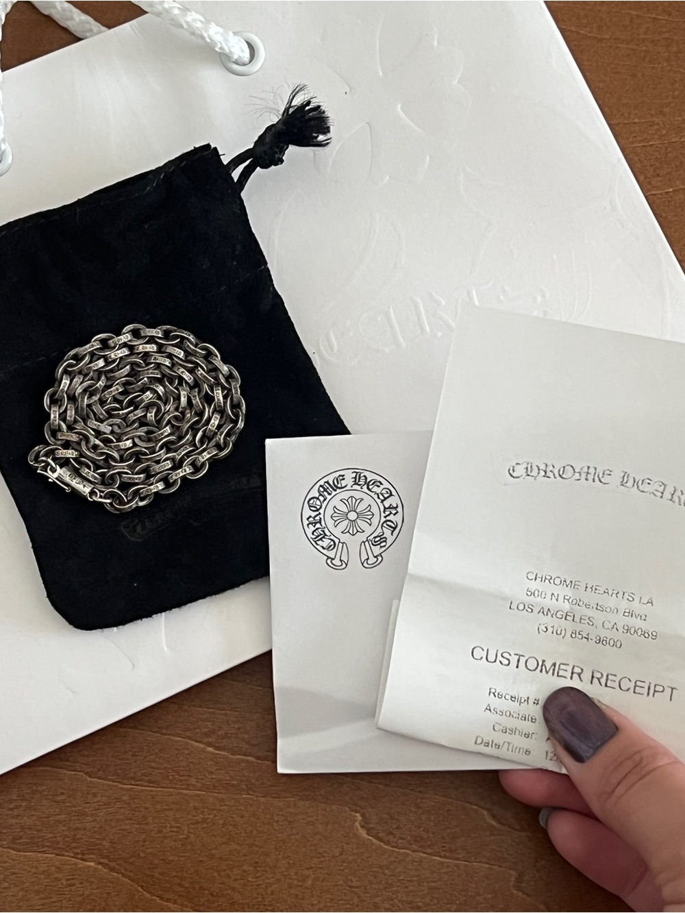 Chrome Hearts Silver Paper Link Chain 18”